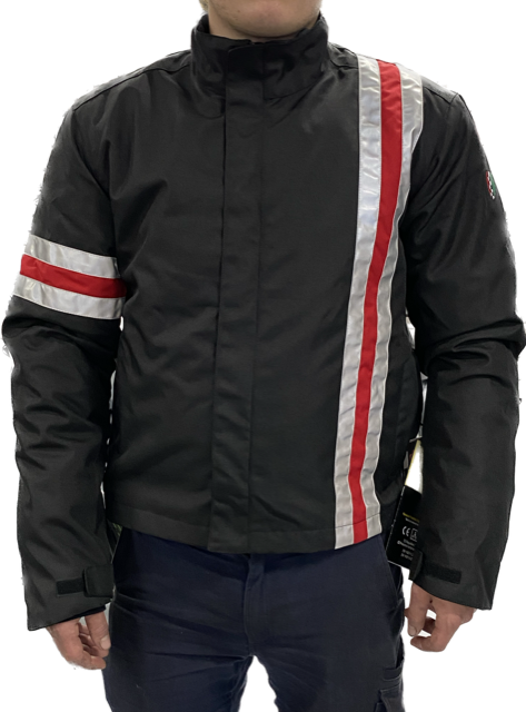 Men's 6.0 Jacket Black with Red Stripe
